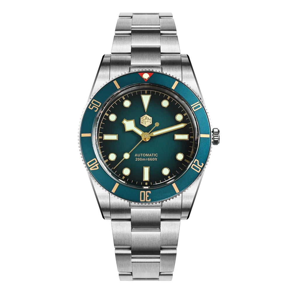 San Martin Nouvelle Montre Plongeur Homme Vintage BB54 Améliorée 37mm ST2130 Automatique Mécanique Saphir Lumineux Étanche 200m SN0138