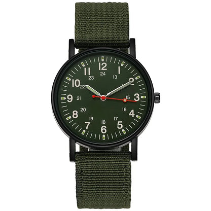 Men's analog watch with large dial and luminous hands