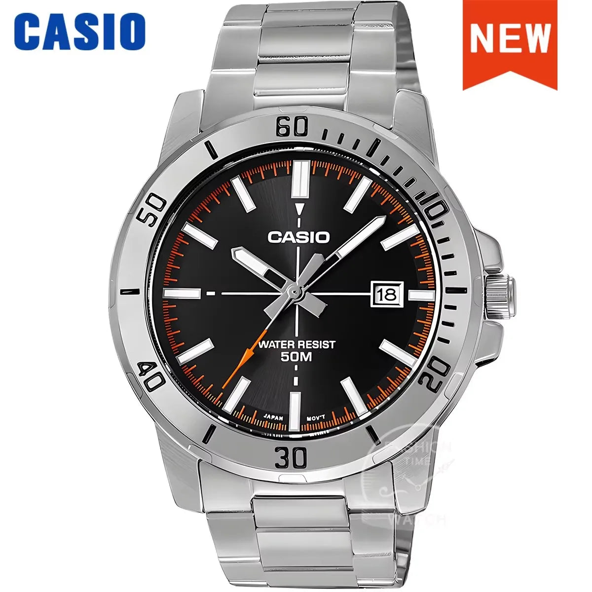 Montre Casio pour homme, bracelet en acier inoxydable, styles professionnels, relogio masculino MTP-VD01D