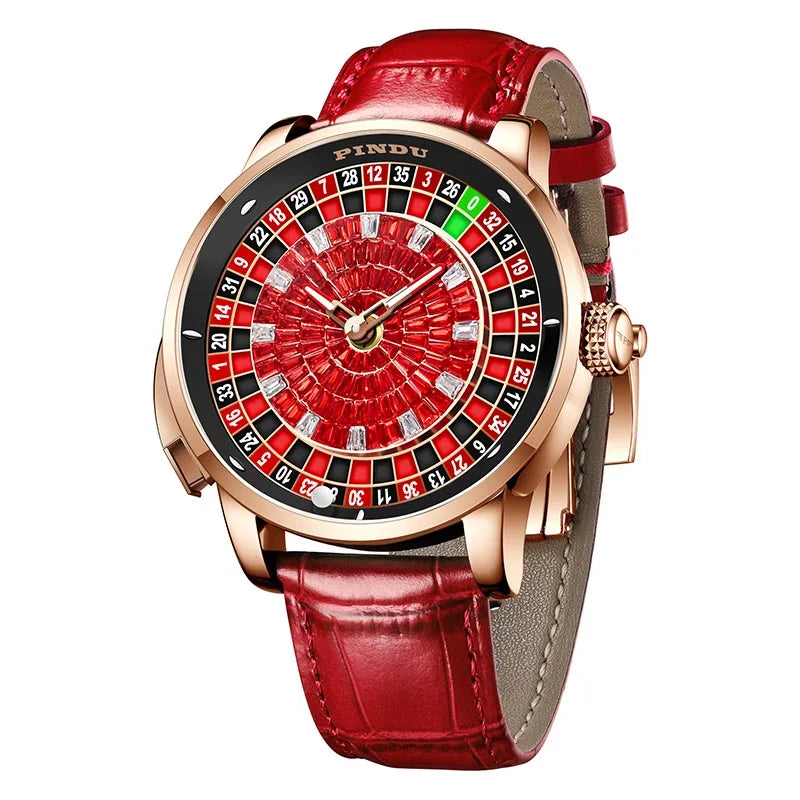 Montre mécanique de luxe pour homme PINDU 2025 en acier inoxydable, mouvement NH35, motif grain de bois, marque supérieure, étanche, verre saphir