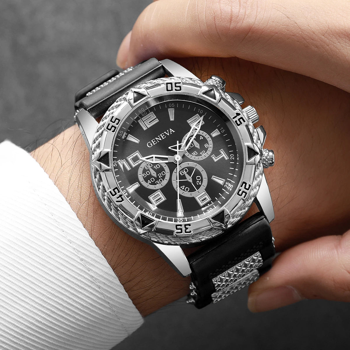 Montre de sport pour homme avec bracelet en silicone tendance et cadran arabe de luxe, montre-bracelet à quartz d'affaires, Reloj Hombre (sans boîte)