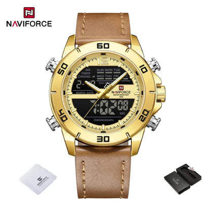 NAVIFORCE NF9253L Genuine Leather Band Luminous Date Clock
