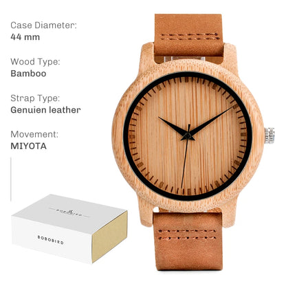 Montre en bois BOBO BIRD pour hommes et femmes Montres en bois unisexes légères fabriquées à la main Offre à durée limitée personnalisée