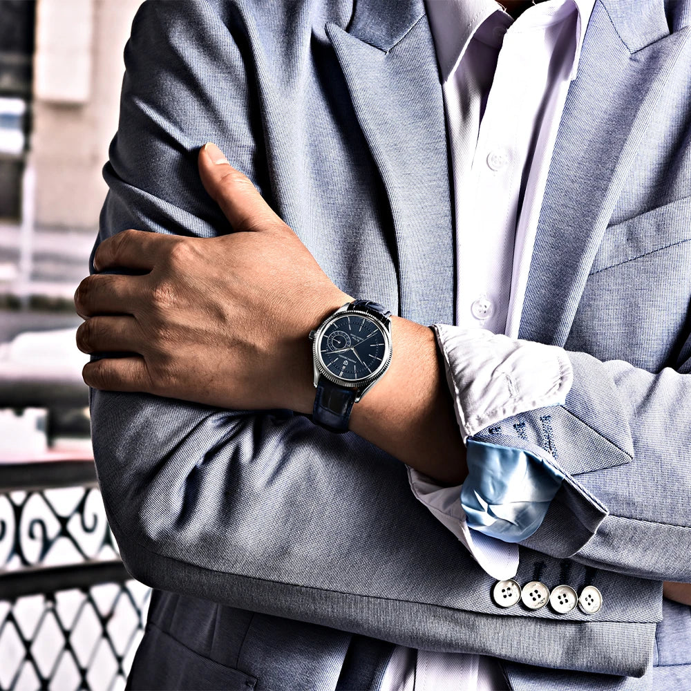 PAGANI DESIGN Montre-bracelet à quartz pour hommes, Montre de plongée de luxe en verre saphir, Étanche 200 m, Date, Montre d'affaires pour hommes