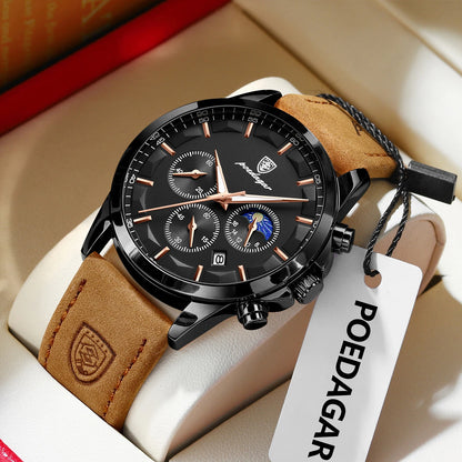 POEDAGAR Original Military Chronograph Date Watch