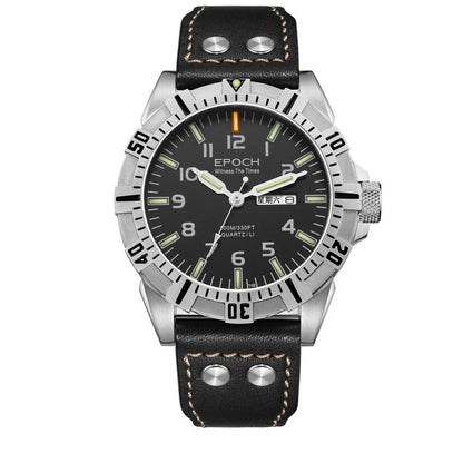 EPOCH AB6020G Montre Militaire Sport Montre-Bracelet à Quartz Tubes Luminescents