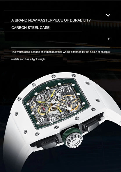 ChronoState CRONUSART CM09-013 50MM – Montre chronographe automatique tonneau | Montre mécanique lumineuse en saphir