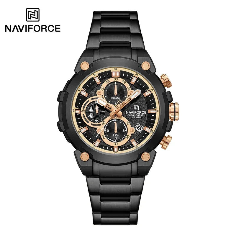NAVIFORCE Montre Homme Mode Sport Chronographe Étanche Montres Hommes Affichage Calendrier Militaire Quartz Montre Homme Reloj Hombre