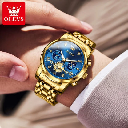 OLEVS Classic Multifunctional Flywheel Moon Phase Watch