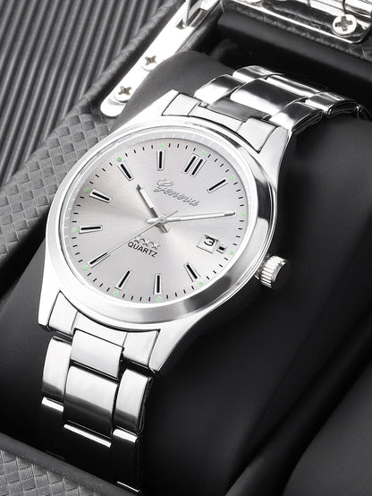 Ladies Quartz Watch Steel Band Design with Calendar Feature Daily Fashion Accessory Birthday Gift without Box