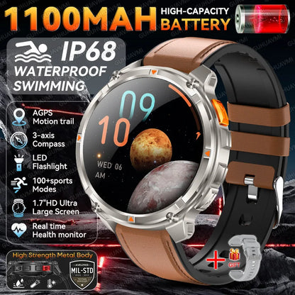 Montre connectée intelligente T-Rex3 Ultra 1100mAh Super Capacité pour hommes adultes 2026, grand écran 1,7", appel, étanche 5ATM, montres de sport