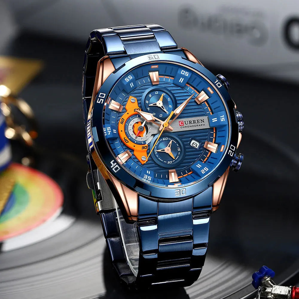 Stainless Steel Chronograph Luminous Dial Watch