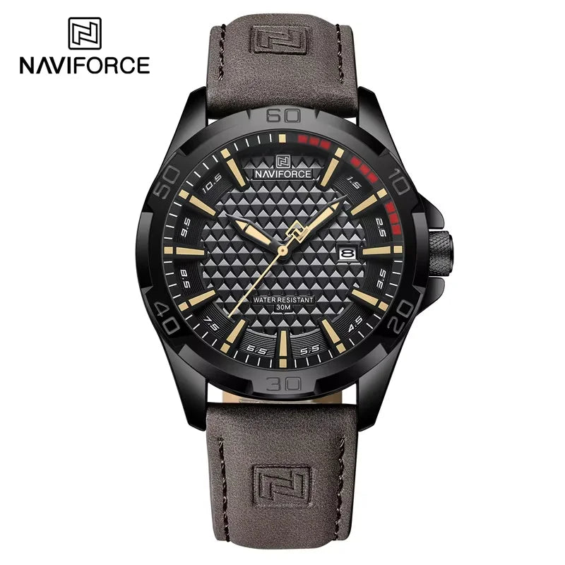 NAVIFORCE – Montres à Quartz Tendance pour Hommes, Bracelets en Cuir, Sport, Étanche, Calendrier, Horloge Relogio Masculino