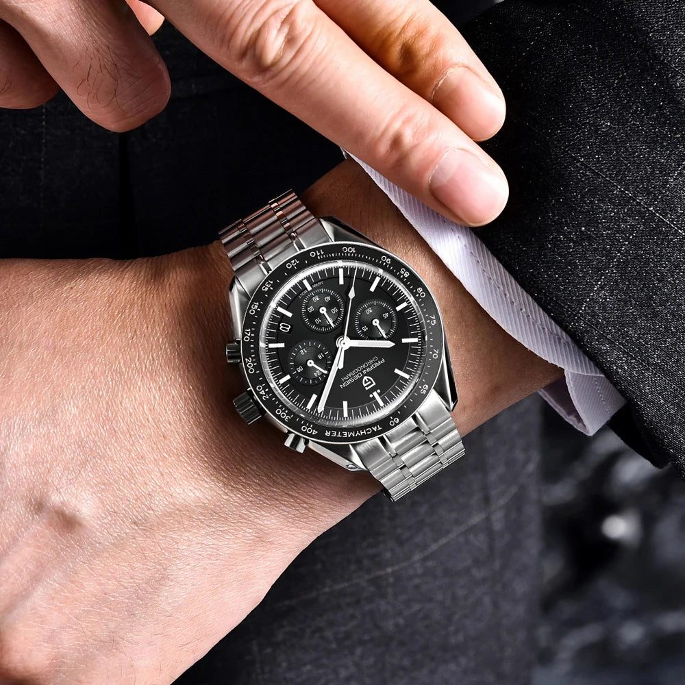 2026 New PAGANI DESIGN V5 Moon Men's Watches Top Luxury Quartz Watch For Men Chronograph Waterproof Sport Stainless Steel Clock