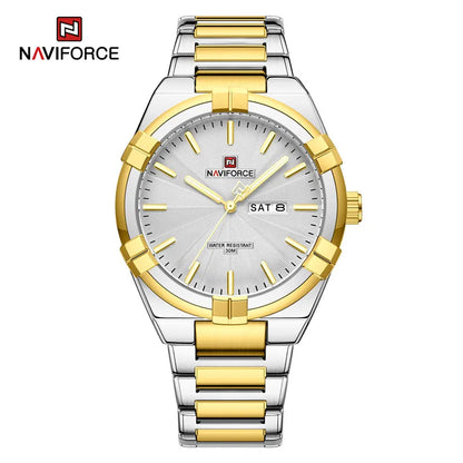 Montre bracelet à quartz pour homme de la marque NAVIFORCE, en acier inoxydable, étanche, horloge de luxe tendance et professionnelle NF9218