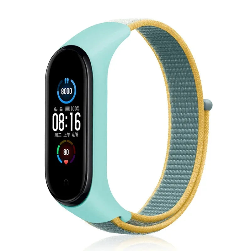 Nylon loop Mi band 4 5 6 Strap Replacement Soft Adjustable Wrist Watchband Pulsera correa For Xiaomi Mi band 3 4 5 6 7 Bracelet