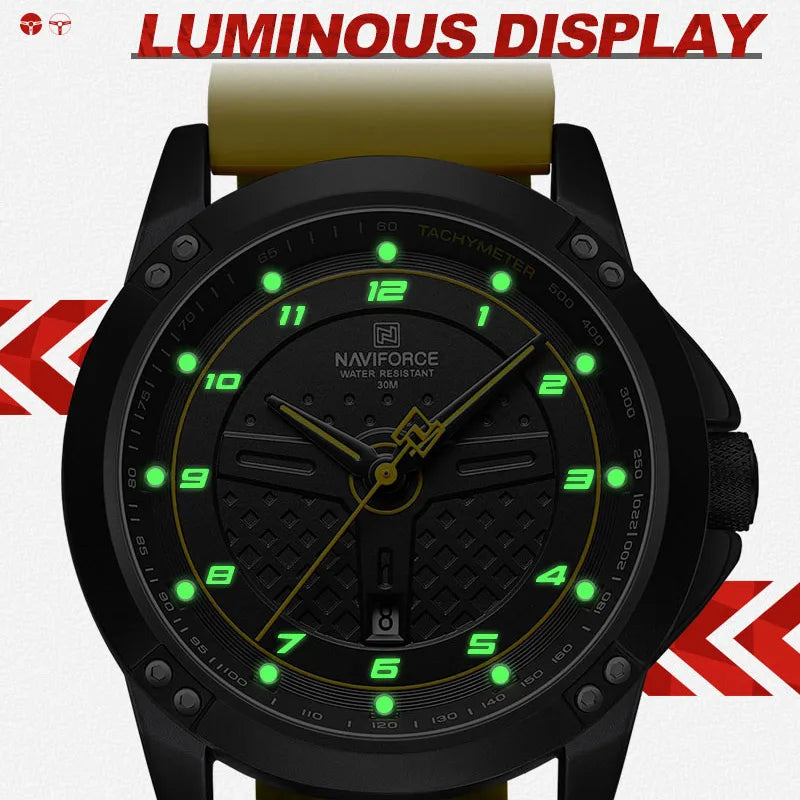 Montre NAVIFORCE pour Homme, Classique, Tendance, Date, Lumineuse, Étanche, Sport, Bracelet en Silicone, Montre-bracelet à Quartz Relogio Masculino 2025