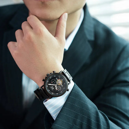 Montres automatiques mécaniques pour couple, affichage de la date, pour homme et femme, relogio masculino de luxo BOBO BIRD