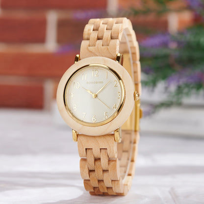 Montre en bois pour femmes BOBO BIRD, gravée sur mesure, montre-bracelet à quartz écologique pour cadeaux, montre en bois personnalisée, livraison directe.