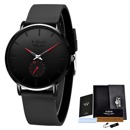 LIGE 2026 Nouvelle Montre Sport Tendance Homme, Marque de Luxe, Étanche, Simple, Ultra-Fine, Montre Homme à Quartz, Relogio Masculino