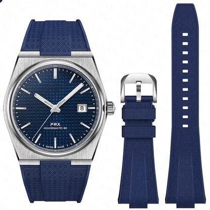 Bracelet de montre en caoutchouc convexe pour homme Tissot PRX T137.407/T137.410 Super Player 40mm à dégagement rapide en silicone 12mm