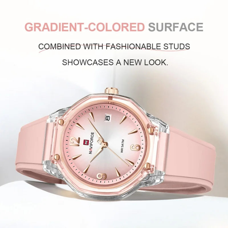 NAVIFORCE Montres de Luxe pour Femmes 2026 Montre-Bracelet à Quartz Tendance avec Calendrier Étanche Lumineuse