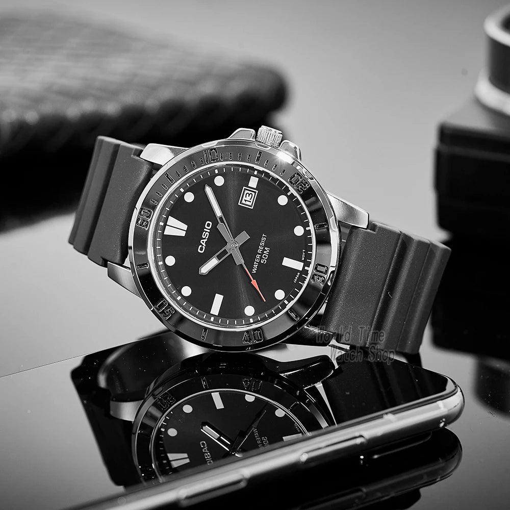 Montre Casio pour homme, mode professionnelle, bracelet en résine, étanche, MTP-VD01-1E