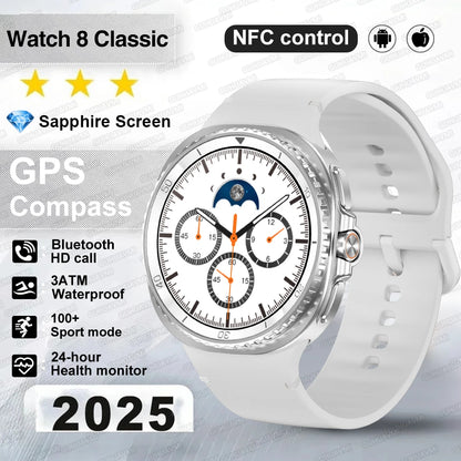 Montre connectée 8 Ultra Classic 2026 à la mode, GPS, boussole, NFC, 46mm, appels HD, ChatGPT, étanche 3 ATM, version sport pour homme