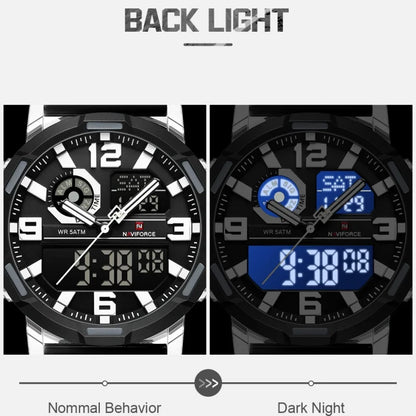 NAVIFORCE 2026 Montre homme nouvelle 5ATM étanche Double affichage Chronographe Réveil Montre-bracelet Montres tendance pour homme NF7130