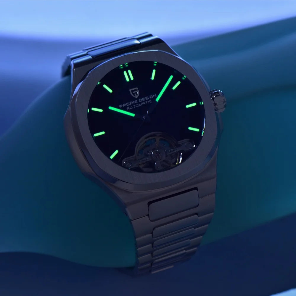 PAGANI DESIGN Nouvelle Montre Mécanique Homme Tourbillon Squelette Sport Élégante Saphir Étanche Mouvement Japonais Acier 316L