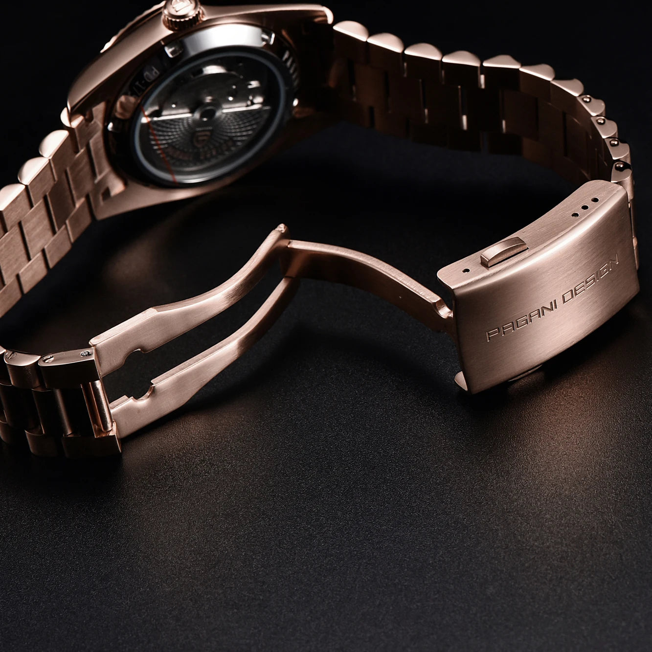PAGANI DESIGN Nouvelle Montre Automatique DD36 de Luxe en Or Rose pour Homme Montre-Bracelet Mécanique Étanche 10 bars avec Verre Saphir AR