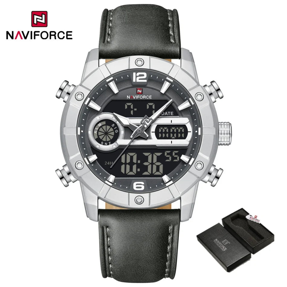 Montre Homme NAVIFORCE Tendance Sport Étanche Alarme Compte à Rebours Affichage Calendrier Automatique Marque de Luxe Montre Quartz Originale Homme