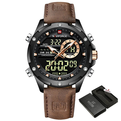 NAVIFORCE Digital Military LED Chronograph Watch 45mm