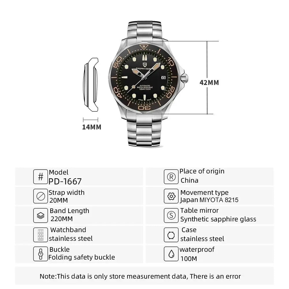 Montres PAGANI DESIGN pour hommes 2026 Nouvelle montre automatique de luxe rétro 007 pour hommes Montre-bracelet mécanique Homme en acier inoxydable Étanche