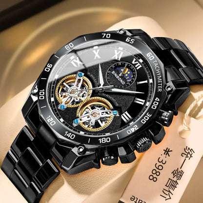 BINBOND Montre-bracelet de luxe pour homme à quartz, cadran décoratif élégant, décontractée, militaire, sport, étanche, horloge pour homme
