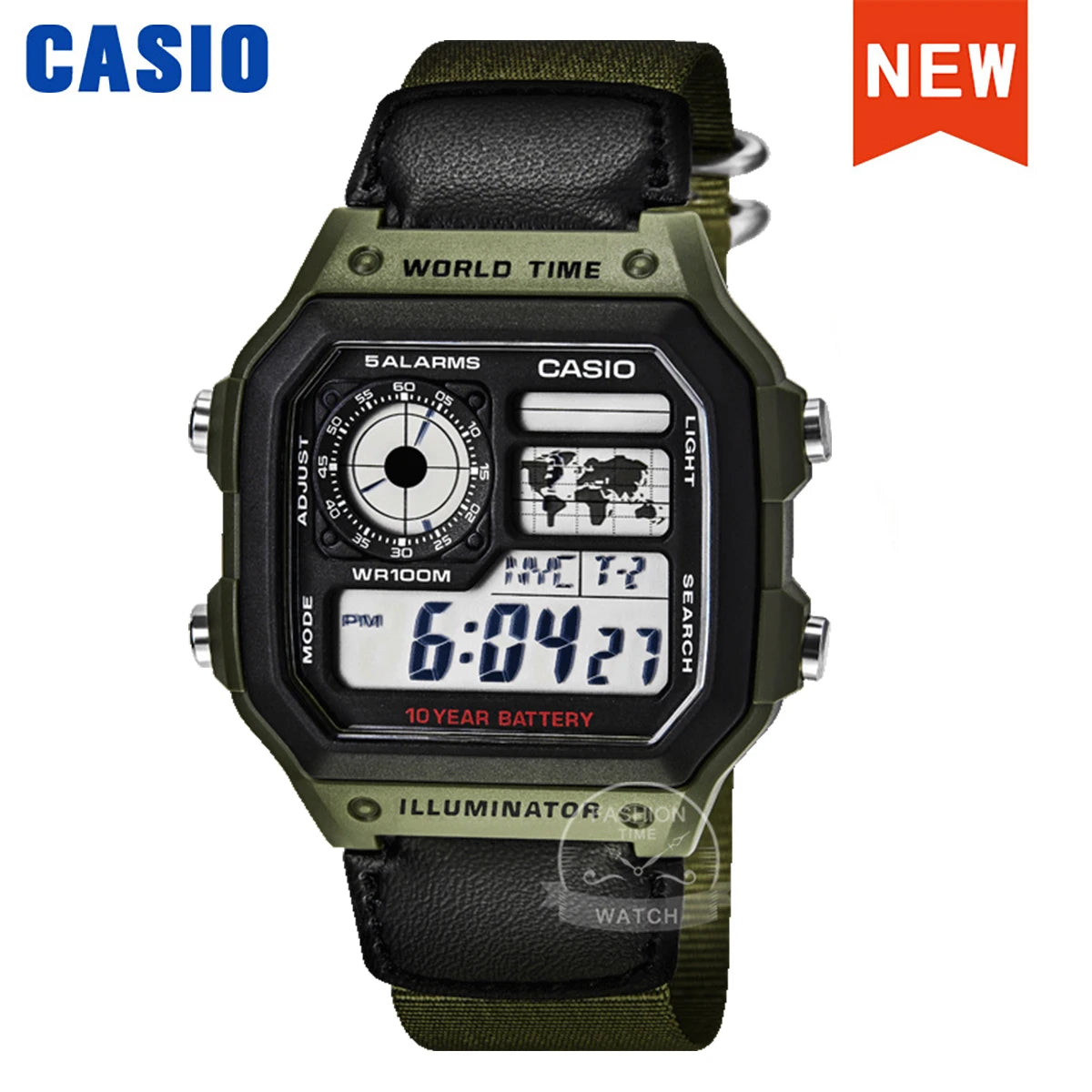 Montre numérique rétro multifonctionnelle de style classique Casio pour homme AE-1200WHB-3B