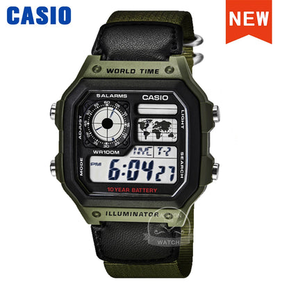 Montre numérique rétro multifonctionnelle de style classique Casio pour homme AE-1200WHB-3B