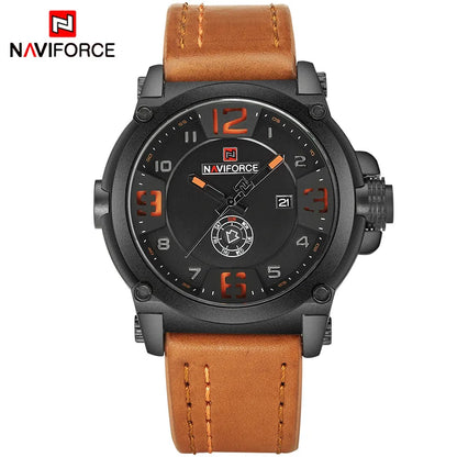 NAVIFORCE Marque de Luxe Homme Sport Militaire Montre à Quartz pour Homme Horloge Analogique Date Bracelet en Cuir Montre-Bracelet Relogio Livraison Gratuite