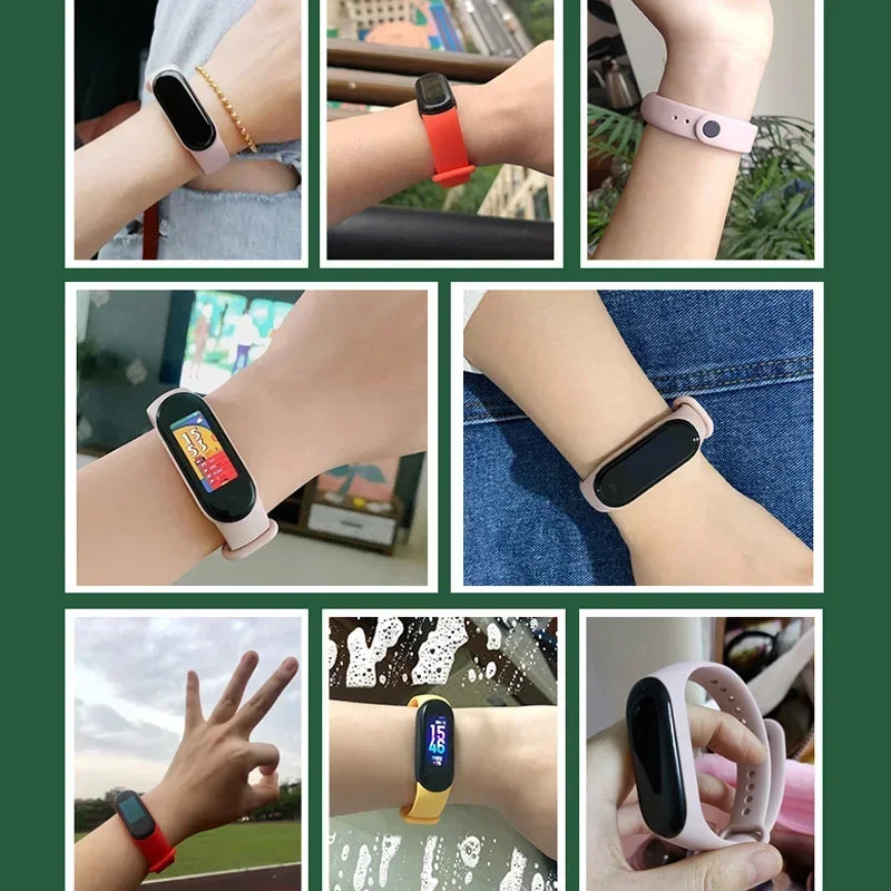 2PCS Watch Strap For Xiaomi Mi Band 7 6 5 4 3 Wristband Silicone Bracelet Wrist Straps MiBand 3/4 band6 Smartwatch Accessories