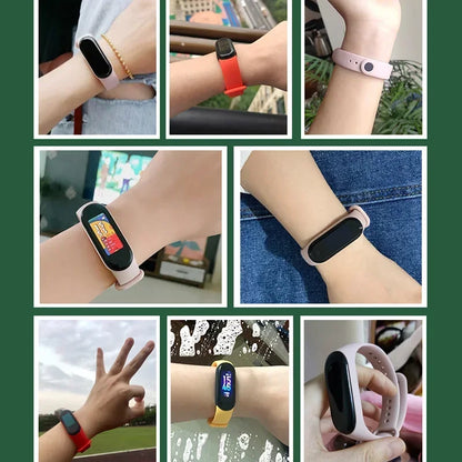 2PCS Watch Strap For Xiaomi Mi Band 7 6 5 4 3 Wristband Silicone Bracelet Wrist Straps MiBand 3/4 band6 Smartwatch Accessories