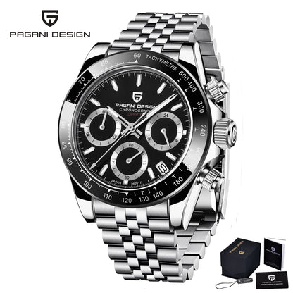 PAGANI DESIGN 2026 NOUVEAU 1664 Montre homme cadran météorite Montre de luxe en saphir à quartz pour hommes Chronographe sport pour hommes Reloj Hombre
