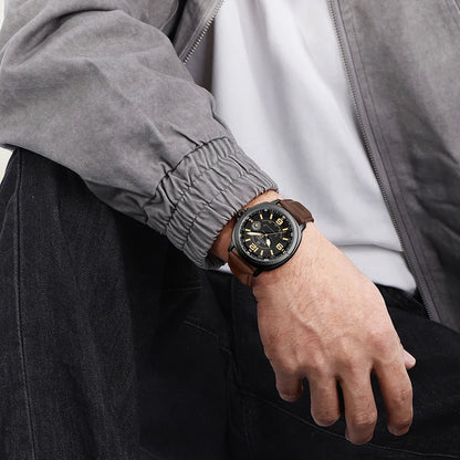 Montres à quartz de mode NAVIFORCE pour hommes, étanches 3ATM, affichage lumineux, cadran boussole classique, bracelet respirant en PU
