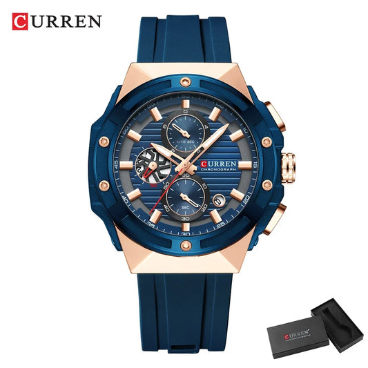 CURREN Multifunctional Chronograph Watch with Luminous Dial
