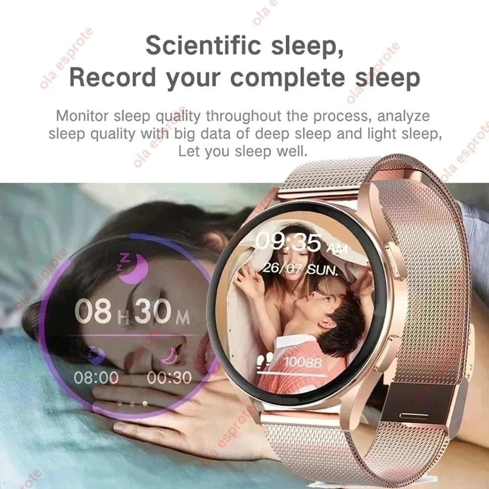 Montre Connectée Bluetooth Pro Appel 1,39 Pouces Cadrans Personnalisés Musique Sport Homme Femme Montre 6 Moniteur de Santé Smartwatch Pour Android IOS
