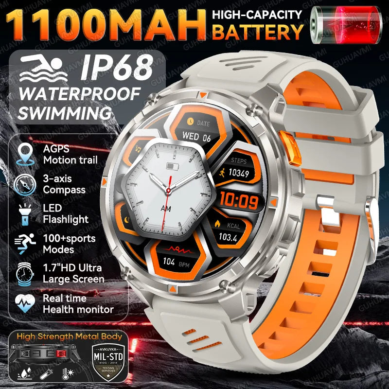 Montre connectée intelligente T-Rex3 Ultra 1100mAh Super Capacité pour hommes adultes 2026, grand écran 1,7", appel, étanche 5ATM, montres de sport