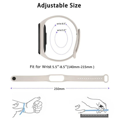 2PCS Watch Strap For Xiaomi Mi Band 7 6 5 4 3 Wristband Silicone Bracelet Wrist Straps MiBand 3/4 band6 Smartwatch Accessories