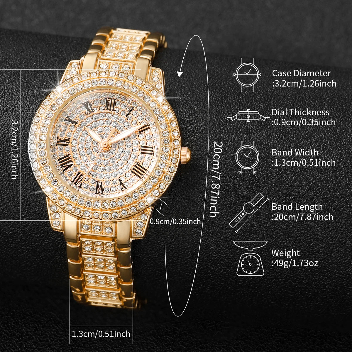 2 montres tendance avec diamants pour femme, montres-bracelets de luxe en or avec strass, Relogio Feminino