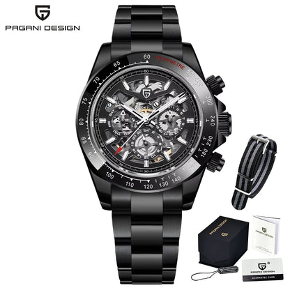 PAGANI DESIGN Montre Automatique Mécanique Homme Acier Inoxydable Étanche Sport 10 Bar Montre Décontractée de Luxe pour Hommes Reloj Hombre