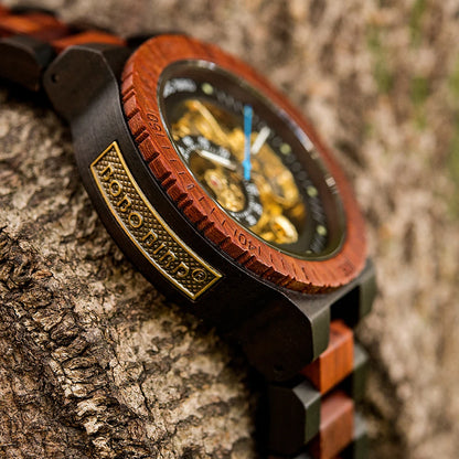 BOBO BIRD Montre Mécanique en Bois Homme Relogio Masculino Grandes Montres Homme Marque de Luxe Montres bracelet homme Dropshipping