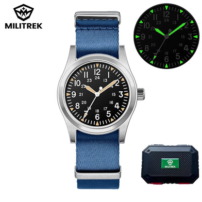 Montre Homme MILITREK 2026 Nouvelle Montre Militaire Rétro Quartz VH31 37mm Saphir Acier Inoxydable Étanche 100m Lumineux C3 Reloj Hombre